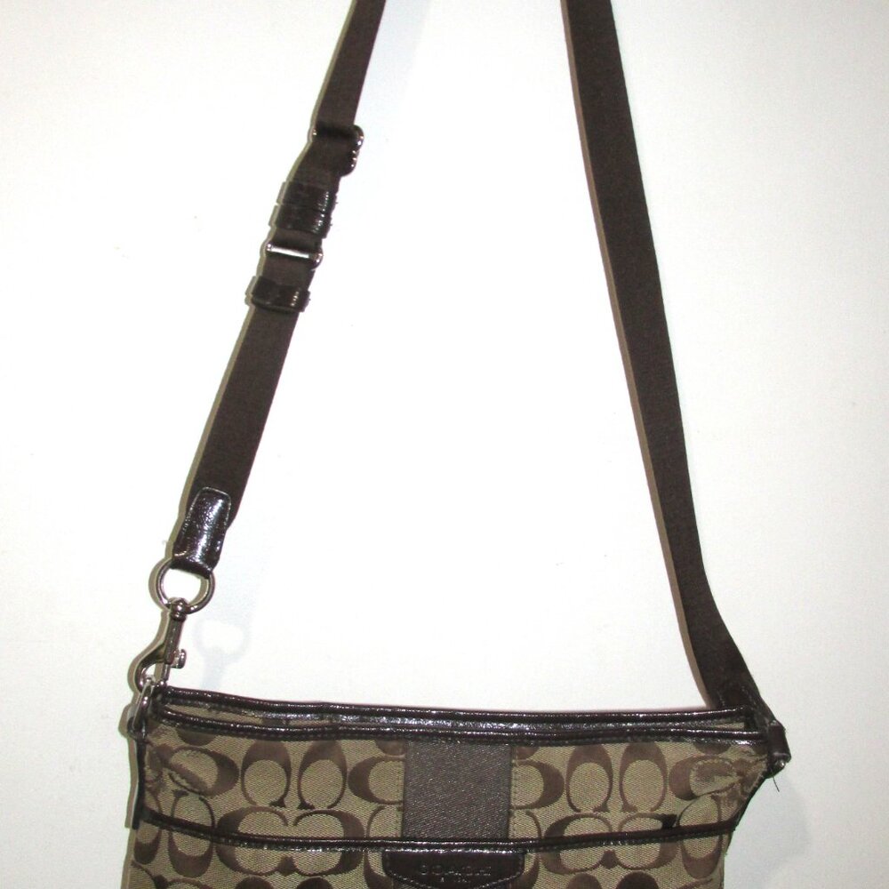 Coach F29210 Signature File Crossbody Brown Purse or Bag - Picture 3 of 15